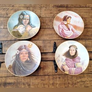 Vintage Native American Collector Plates Set of 4 Gregory Perillo Princess Serie